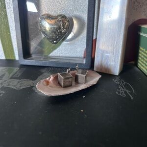 Silver 925 Cube Dangle Earrings